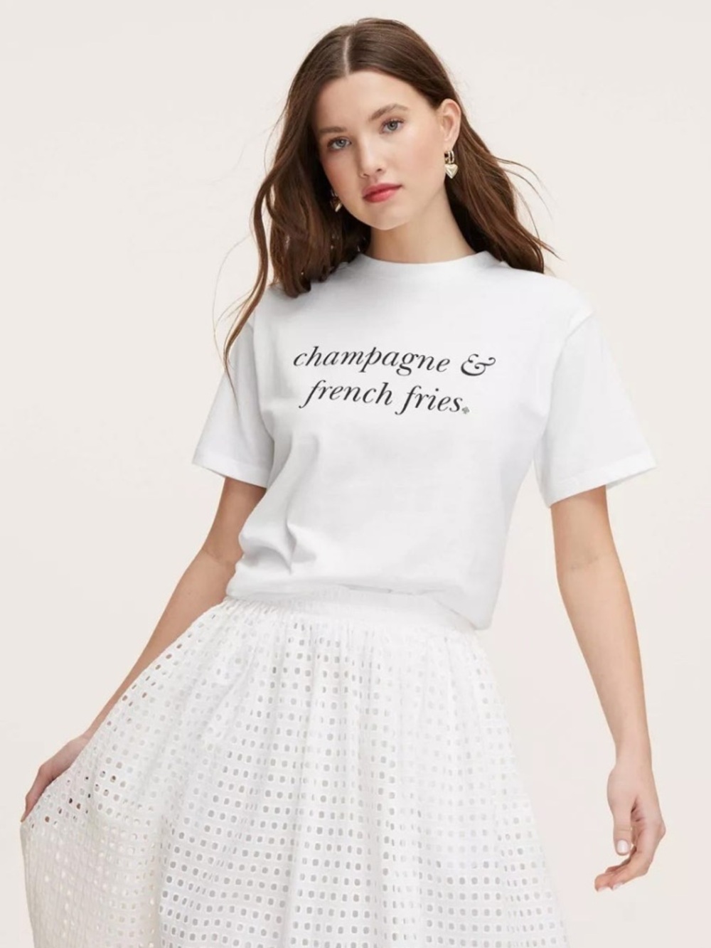 Kate Spade Target Collaboration Champagne & French Fries Graphic Tee Size Small